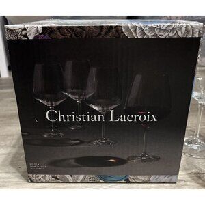Christian Lacroix Wine Glasses Set of 4 26oz Large Clear Luxury Stemware